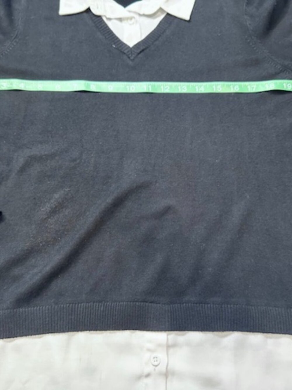 Adrianna Papell Womens Twofer Sweater Collared Long Sleeve Black & White Size L - Picture 8 of 15